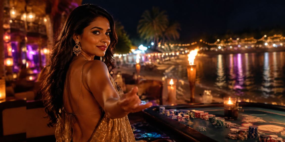 Exciting casino beach entertainment in India with vibrant crowd